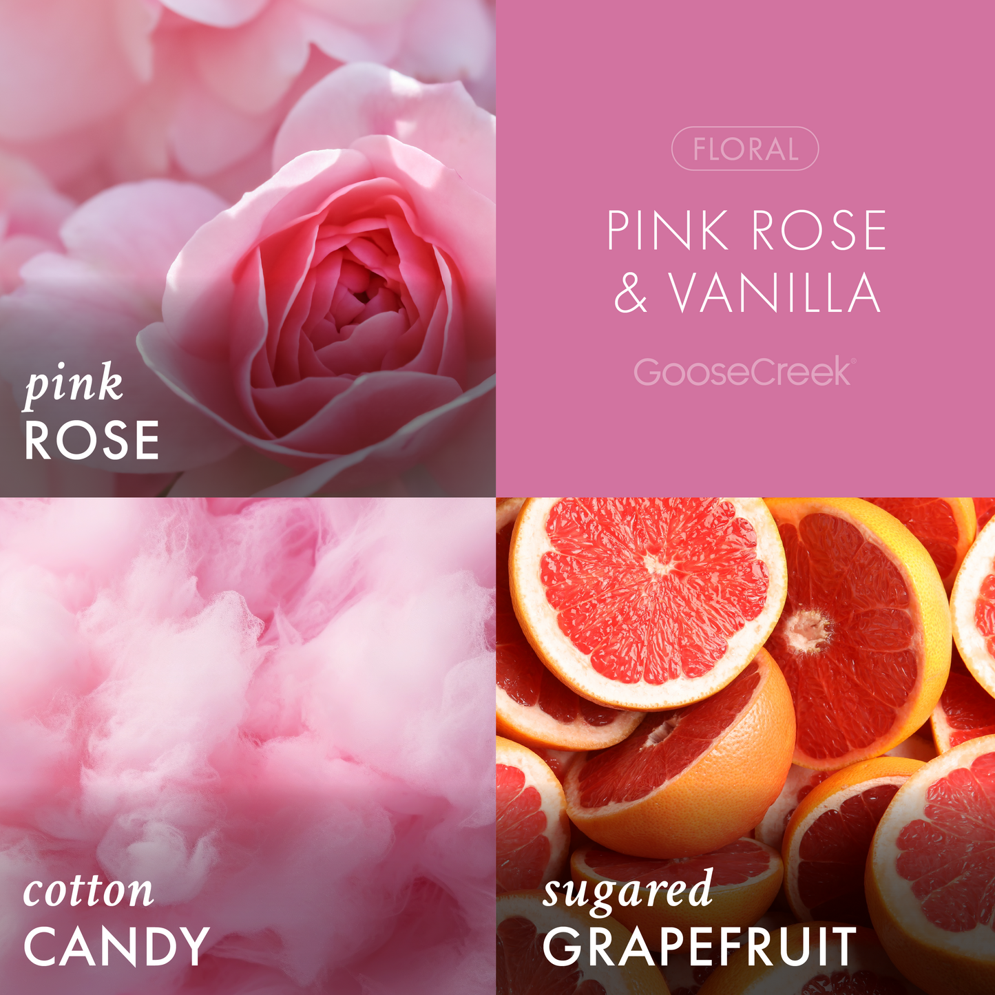 Pink Rose & Vanilla 3-Wick Candle